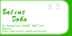 balint dobo business card